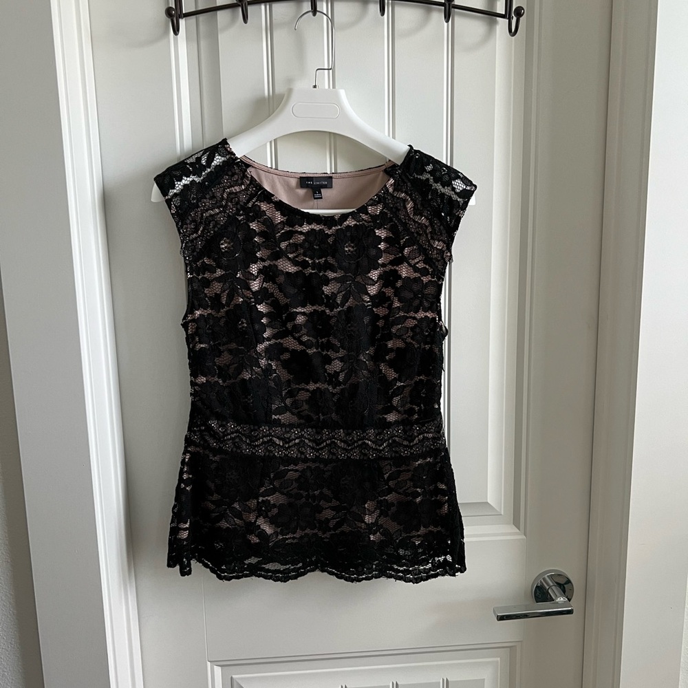 The Limited Lace Peplum Top